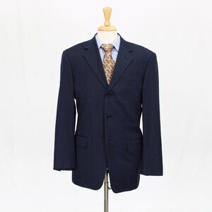 Pal Zileri 42R Navy Solid 3-Button Sport Coat Blazer Jacket V208